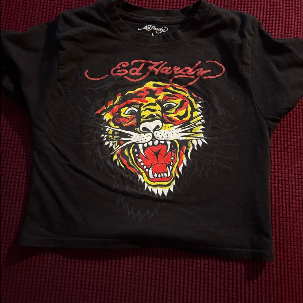 Ed Hardy Black and Red Tiger Tee
